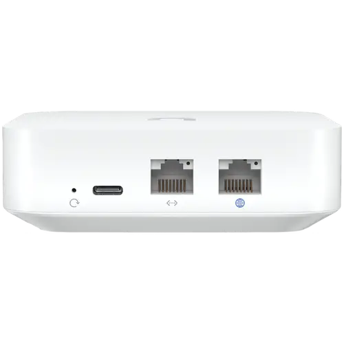 UBIQUITI Gateway Lite; Up to 10x routing performance increase over USG; Managed with a CloudKey, Official UniFi Hosting, or UniFi Network Server; (1) GbE WAN port; (1) GbE LAN port; Compact footprint; USB-C powered (adapter included); Managed with UniFi Network 8.0.7 and later. - image 1