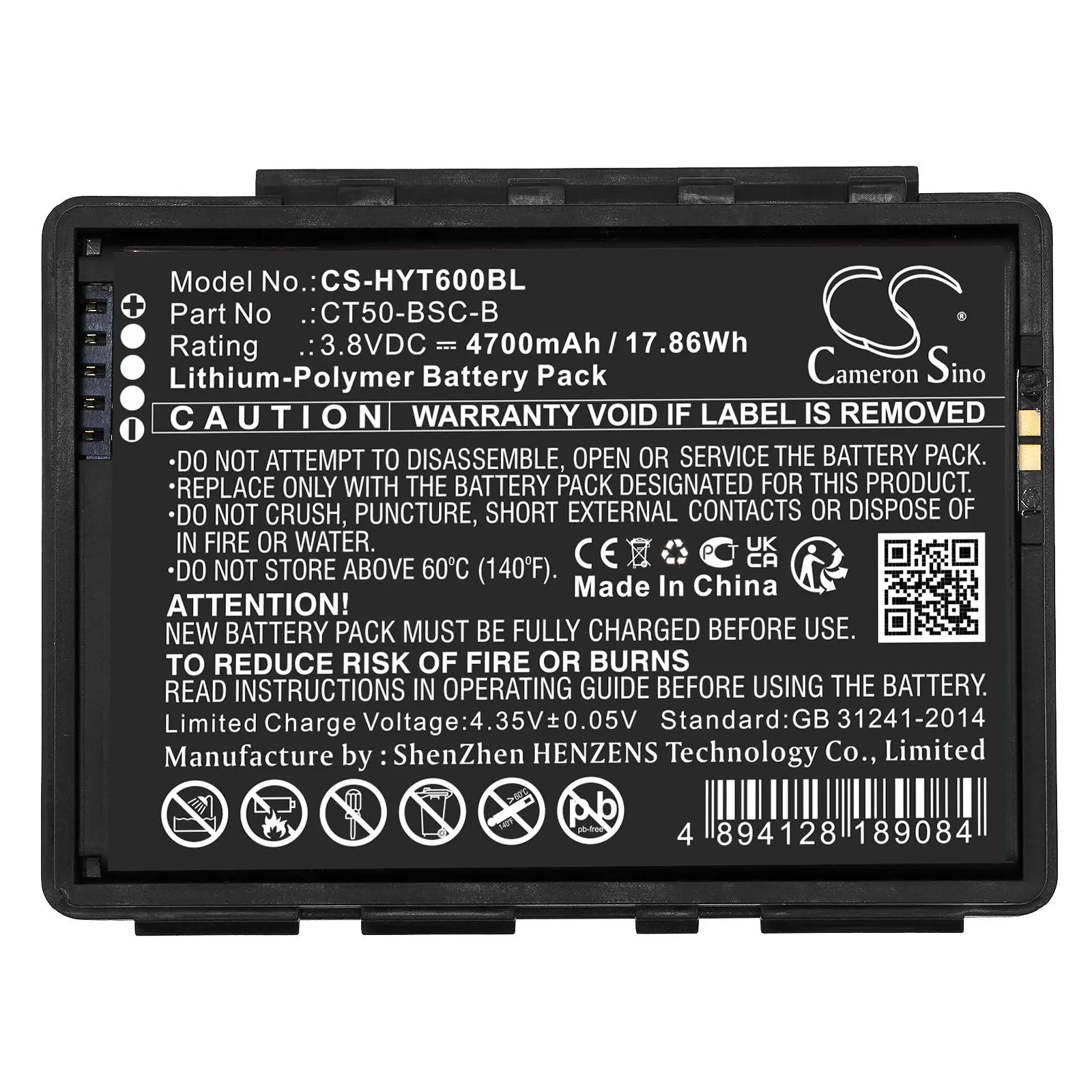 Baterie pentru scaner coduri de bare Honeywell Dolphin CT60 CT65 CT50-BSC-B LiIPo 3.8V 4700mAh Cameron Sino