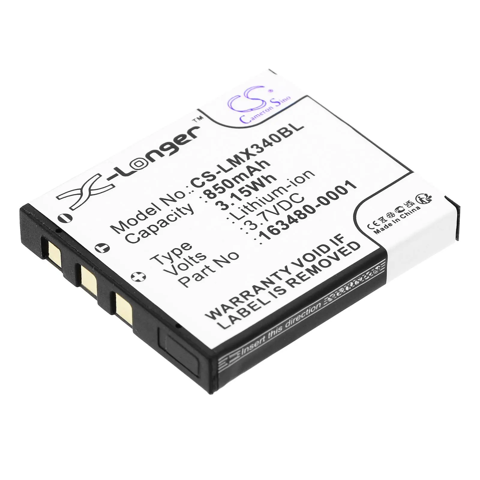 Батерия за баркод скенер Honeywell Voyager 1602G 8650 8670, LXE LX34L1-G  LiIon  3.7V 850mAh Cameron Sino - image 1