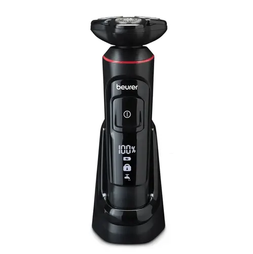 Машинка за бръснене, Beurer MN8X rotary shaver, 360° flexible shaver head, Magnetic fixation, LED display, Waterproof (IPX7), Quick-charge function  (10 min OT; 5 min CT), Incl. charger and storage station, protective cap and cleaning brush - image 1