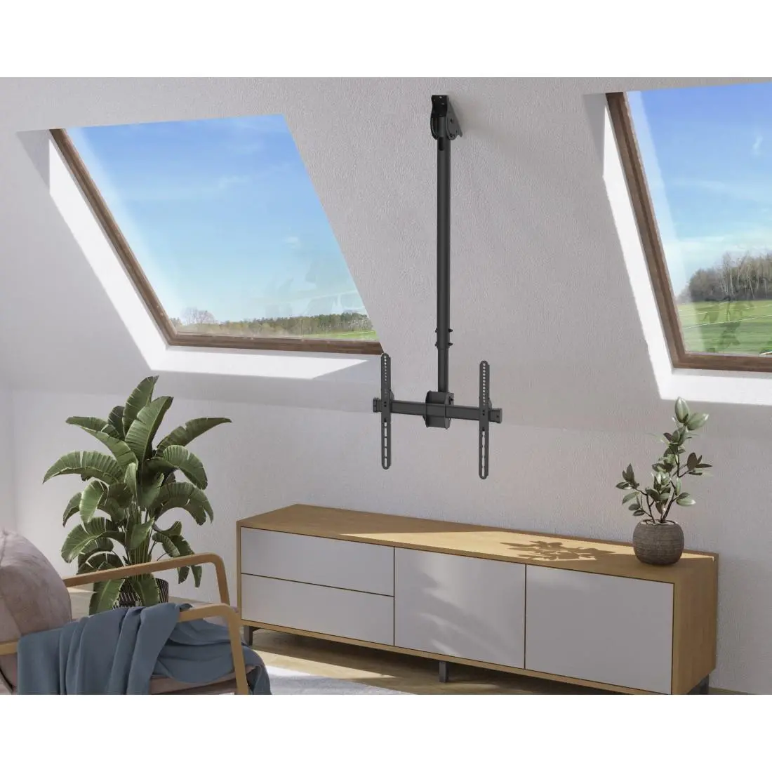 Стойка за таван Hama TV, въртяща се, накланяща се, 165 см (65") до 50 кг, 220878 - image 13