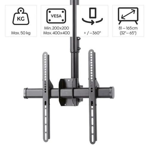 Стойка за таван Hama TV, въртяща се, накланяща се, 165 см (65") до 50 кг, 220878 - image 9