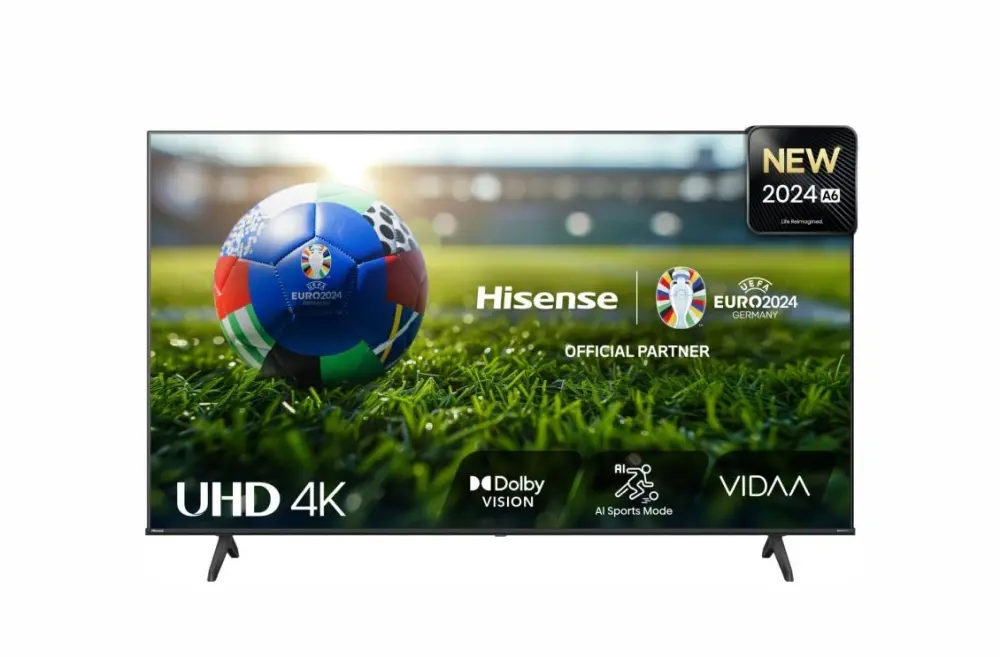 Телевизор, Hisense 43" A6N, 4K Ultra HD 3840x2160, DLED, DFA, Precision Colour, HDR 10+, HLG, Dolby Vision, DTS Virtual X, Smart TV, WiFi, BT, AnyView Cast, Gaming Mode, 1xHDMI2 eArc, 2xHDMI, 2xUSB, LAN, CI+, DVB-T2/C/S2, Black