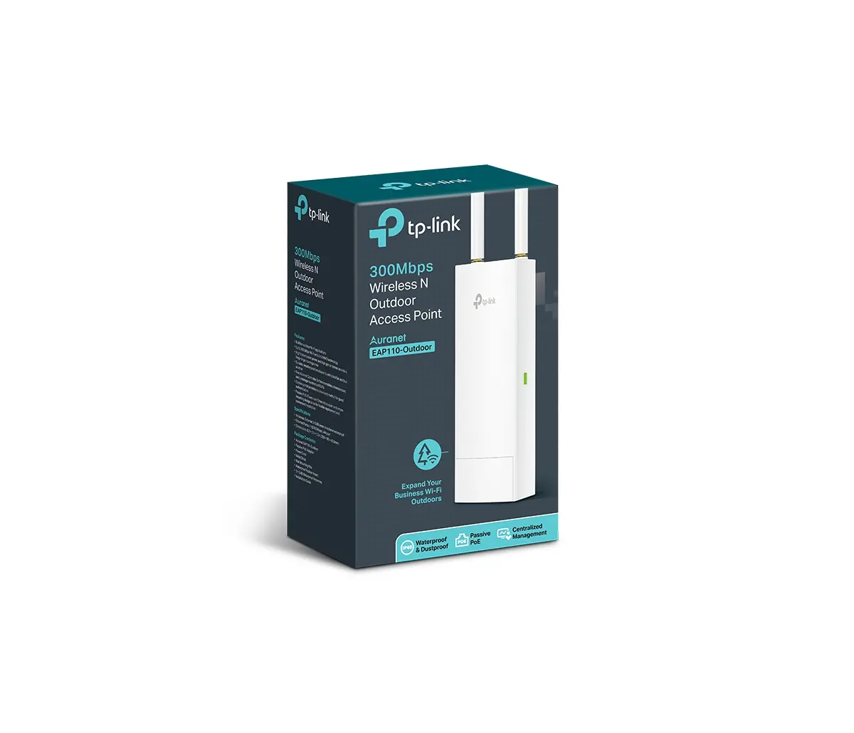 Tочка за достъп TP-LINK EAP110-Outdoor, 300Mbps, 2.4GHz, 2 x 5dBi omni антена, I - image 2