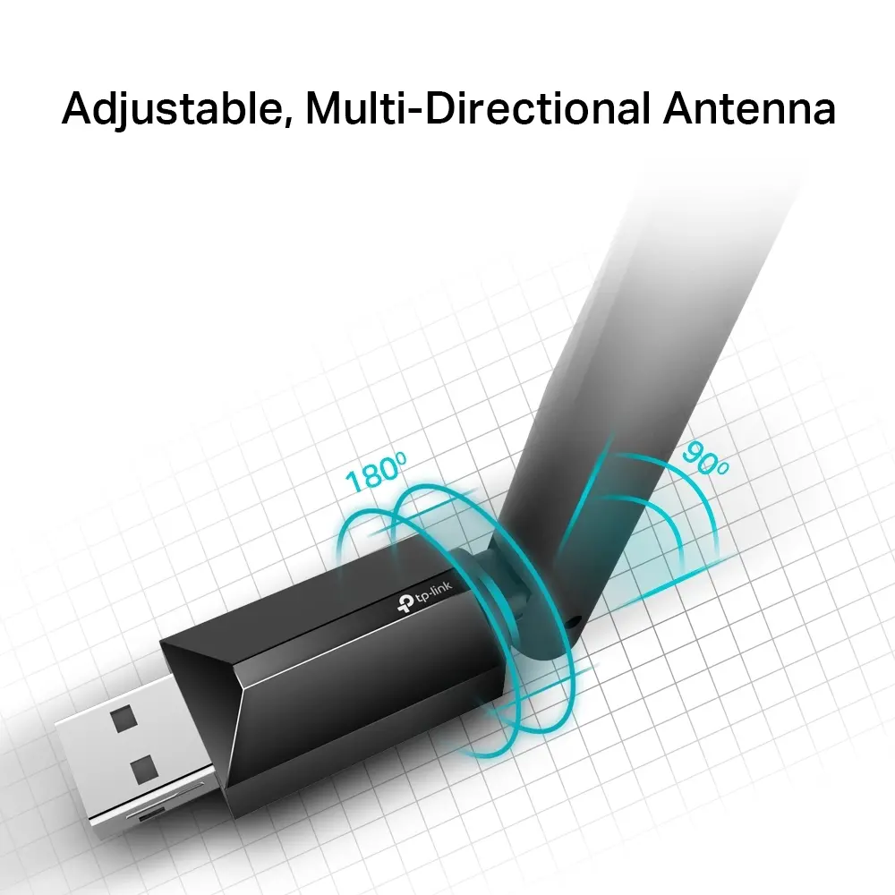 Безжичен адаптер TP-LINK Archer T2U Plus, AC600, двулентов, USB 2.0, външна анте - image 3