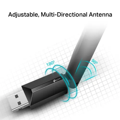 Безжичен адаптер TP-LINK Archer T2U Plus, AC600, двулентов, USB 2.0, външна анте - image 3