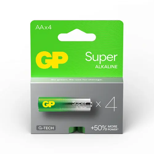 Αλκαλική μπαταρία GP SUPER LR6 AA, 4 τεμ. στη συσκευασία, 1.5V, GP15A - 1