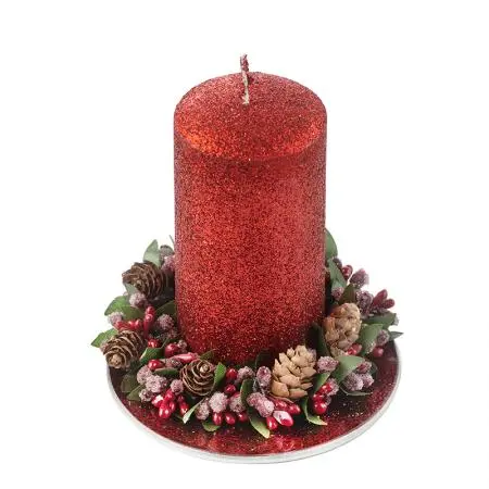 Suport pentru lumânare roșu 12 cm - image 3