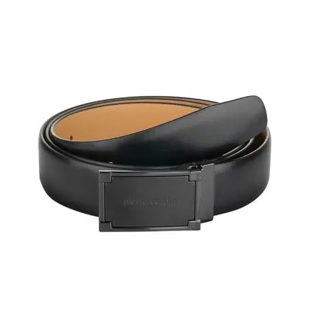 Колан черен с черна плочка мат 120см. PIERRE CARDIN