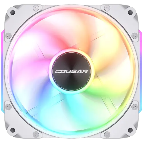 Cougar fan APOLAR 120 ARGB White (3 fan package), Fan Speed 600-2200 RPM±200RPM, Air Flow 75.38 CFM ± 10%, Air Pressure 2.59 mm H2O±10%, HDB Hydro Dynamic Bearing, 490 mm (Fan) / 470 mm (ARGB) - image 1
