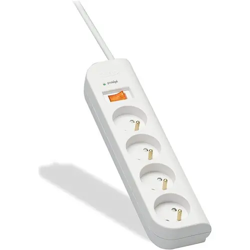 Защитен разклонител Belkin 4 гнезда с кабел 1М, Бял - image 2