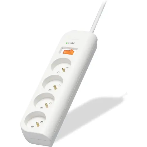 Защитен разклонител Belkin 4 гнезда с кабел 1М, Бял - image 3
