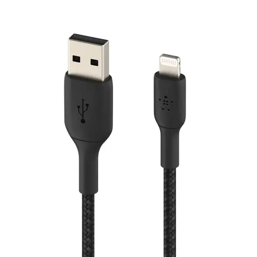 Кабел Belkin BOOST CHARGE Braided, Lightning /USB-A, Черен