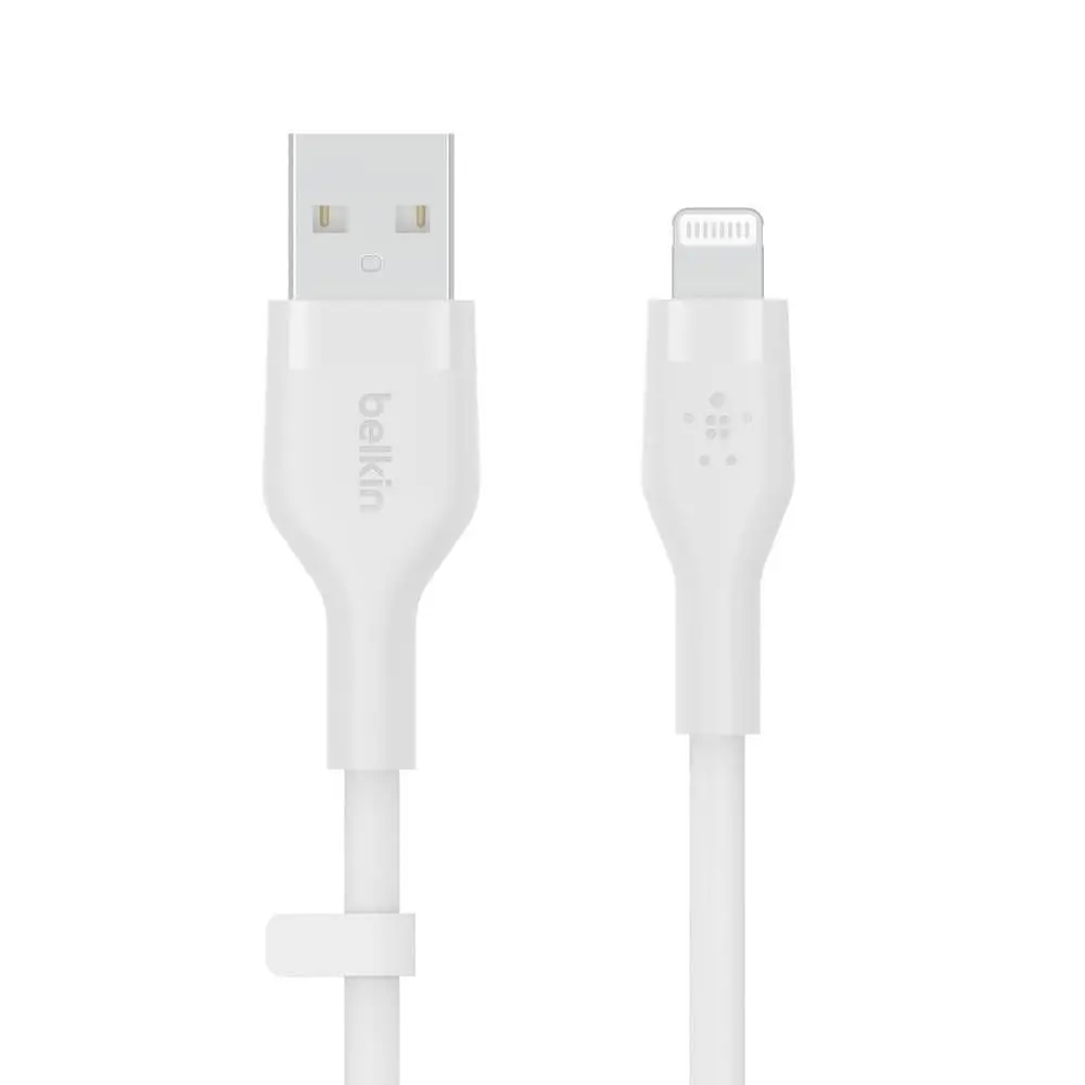 Кабел силиконов Belkin BOOSTCHARGE Flex USB-A/Lightning 1M, Бял - image 1