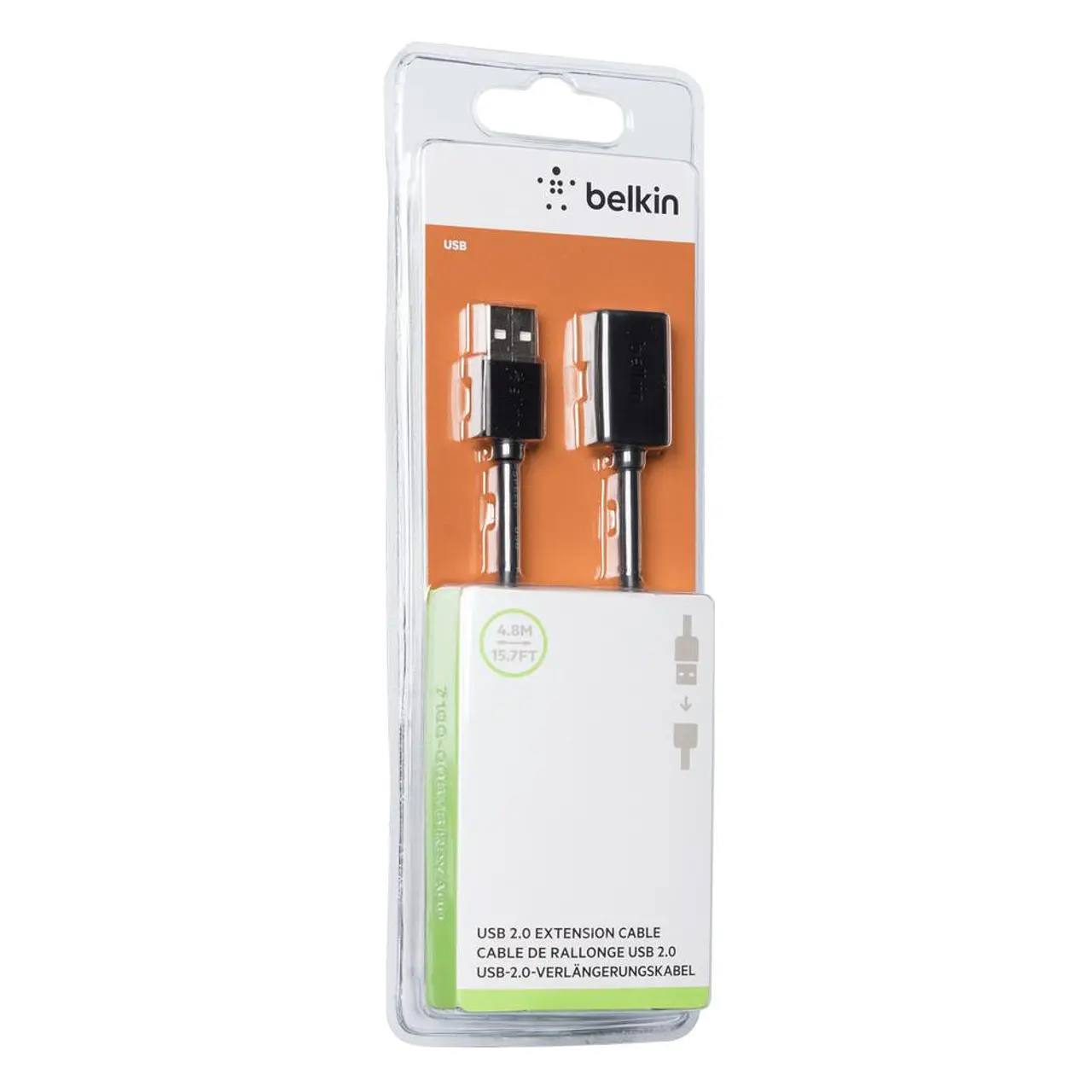 Кабел удължител Belkin USB Type-A Male към USB Type-A Female 4.8M, Черен - image 2