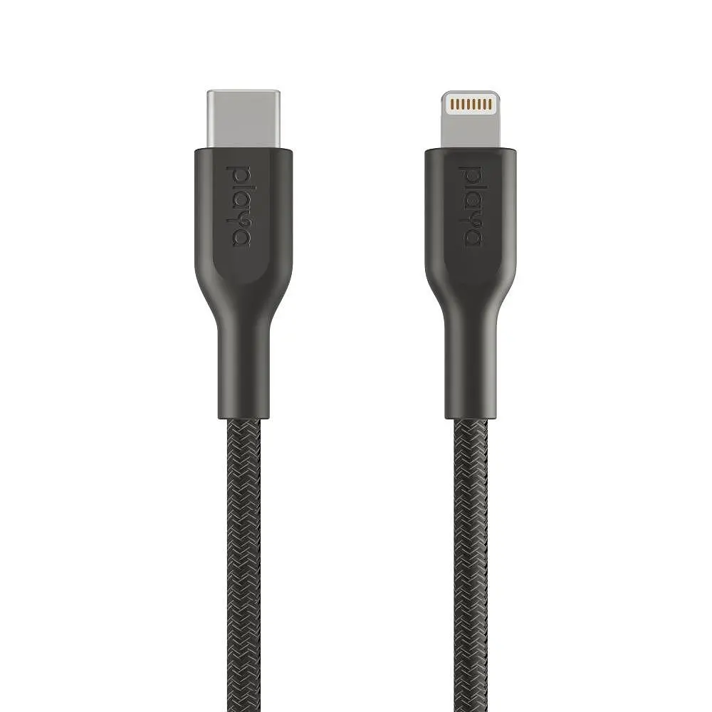 Кабел с оплетка Belkin Playa USB-C към Lightning 1M, Черен