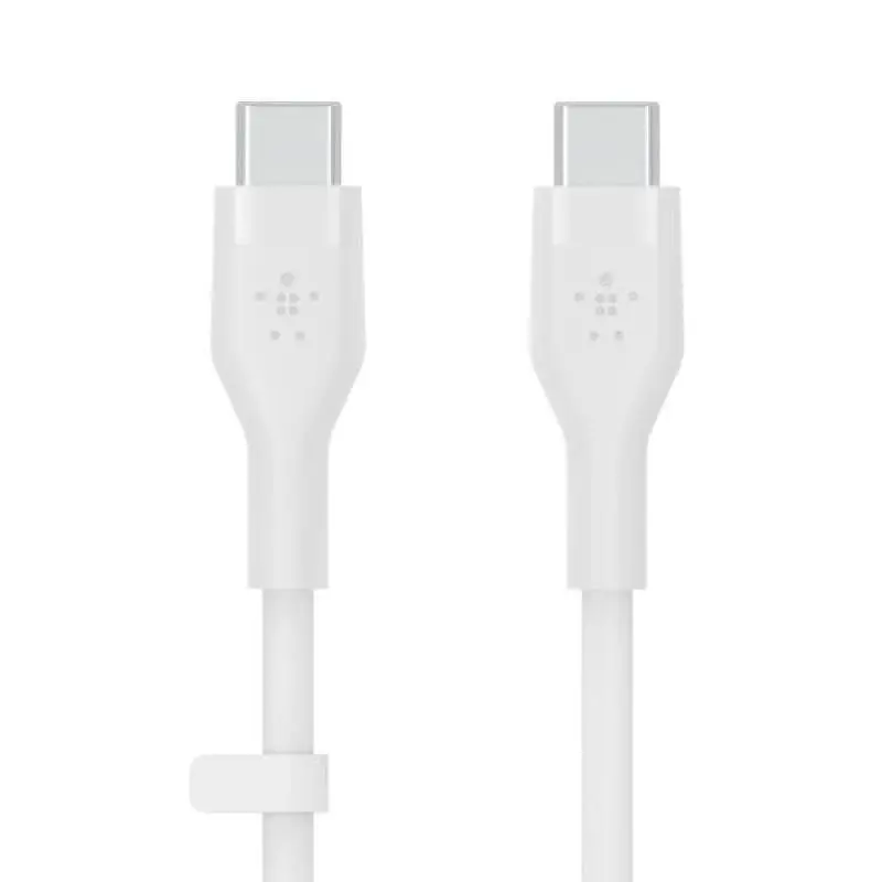 Кабел Belkin USB-C към USB-C 2.0 силиконов 2m, Бял