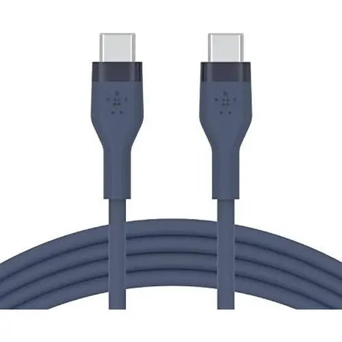 Кабел Belkin USB-C към USB-C 2.0 силиконов 2m, син - image 1