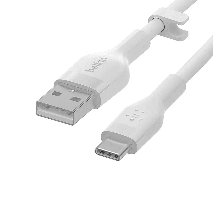 Кабел, Belkin BOOST CHARGE Flex Silicone cable USB-A to USB-C - 1M - White - image 3