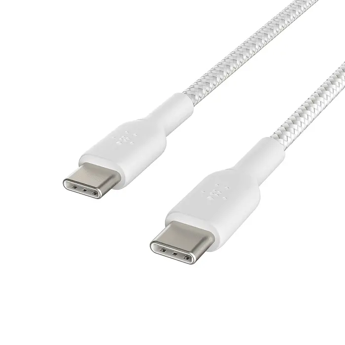 Кабел Belkin BOOST CHARGE™ USB-C към USB-C Cable Braided 1M, Бял - image 1