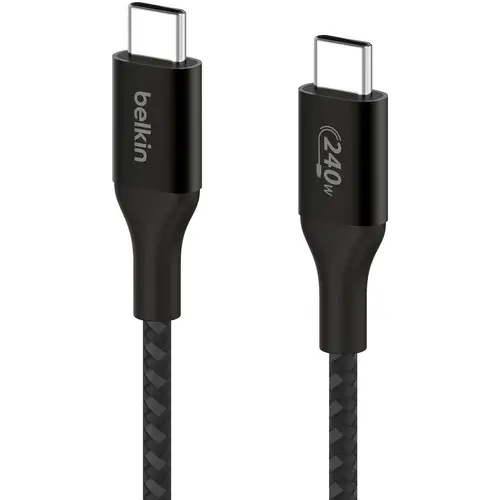 Кабел Belkin BOOST CHARGE™ USB-C към USB-C Cable Braided 240W 1M, Черен