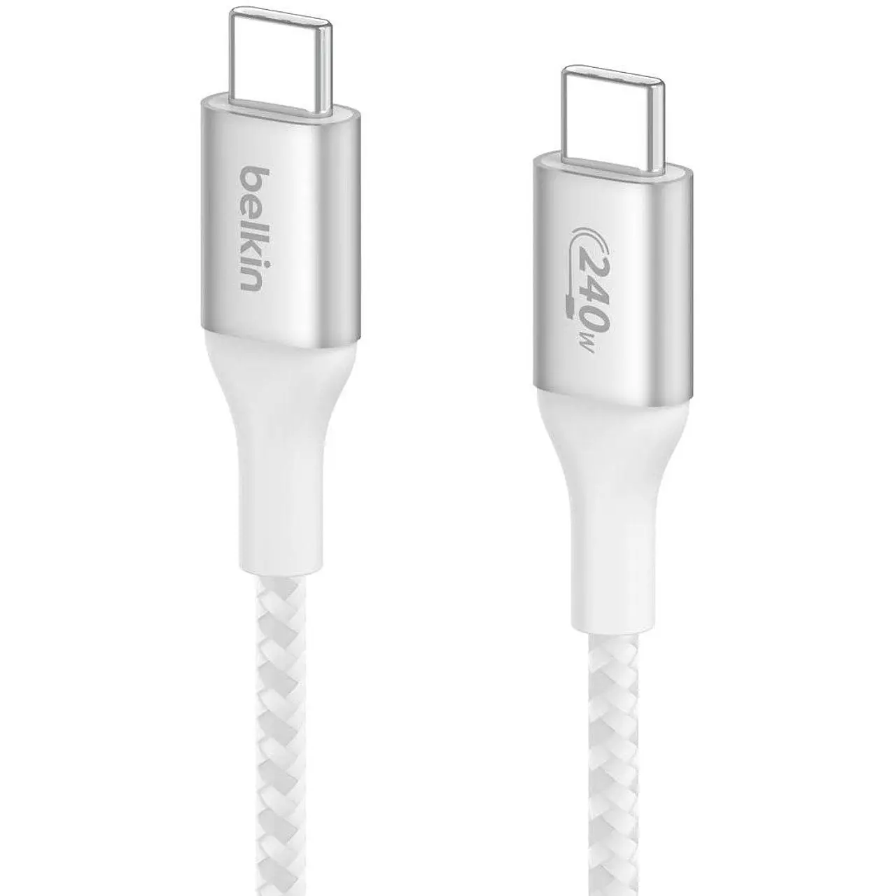 Кабел Belkin BOOST CHARGE™ USB-C към USB-C Cable Braided 240W 1M, Бял