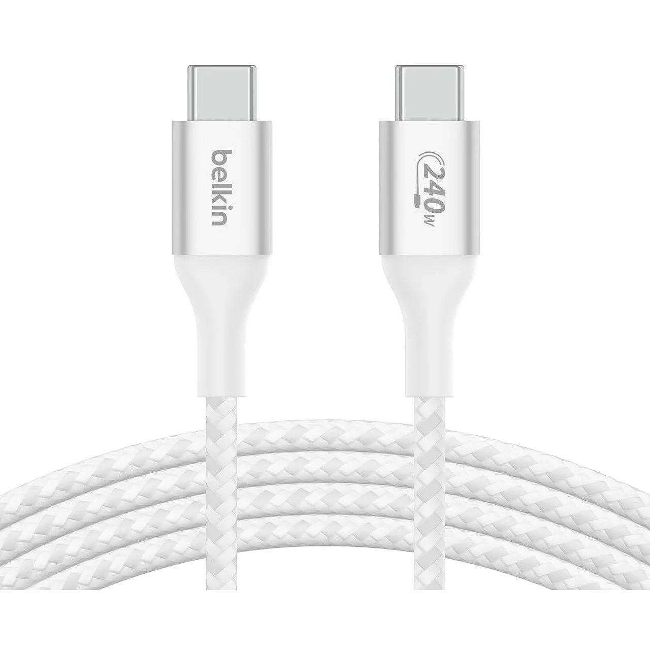 Кабел Belkin BOOST CHARGE™ USB-C към USB-C Cable Braided 240W 1M, Бял - image 2