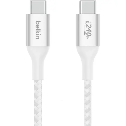 Кабел Belkin BOOST CHARGE™ USB-C към USB-C Cable Braided 240W 2M, Бял - image 1
