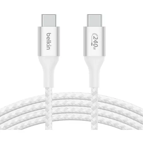 Кабел Belkin BOOST CHARGE™ USB-C към USB-C Cable Braided 240W 2M, Бял - image 2