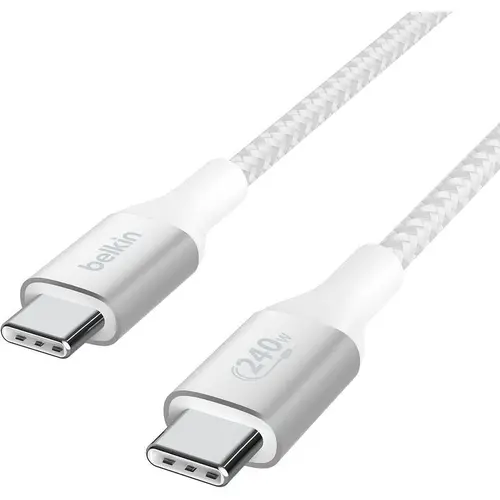 Кабел Belkin BOOST CHARGE™ USB-C към USB-C Cable Braided 240W 2M, Бял - image 3