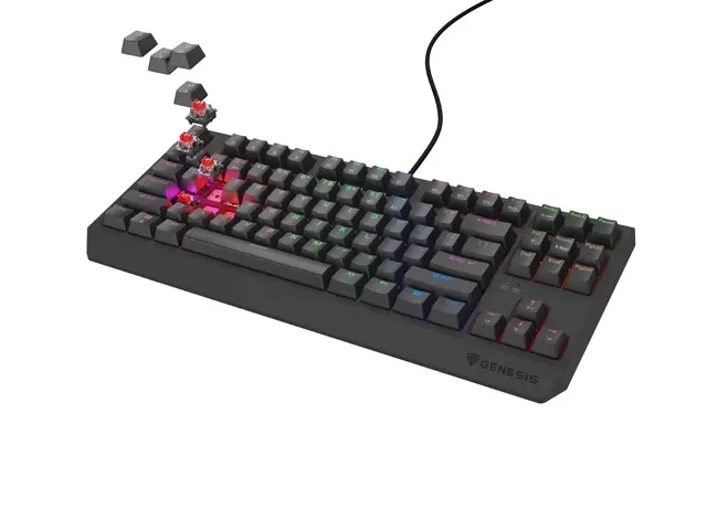 Tastatură, Genesis Gaming Thor 230 TKL Lite US Rainbow mecanică Outemu Red negru Hot Swap - image 5