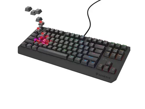 Клавиатура, Genesis Gaming Keyboard Thor 230 TKL Lite US Rainbow Mechanical Outemu Red Black Hot Swap - image 5