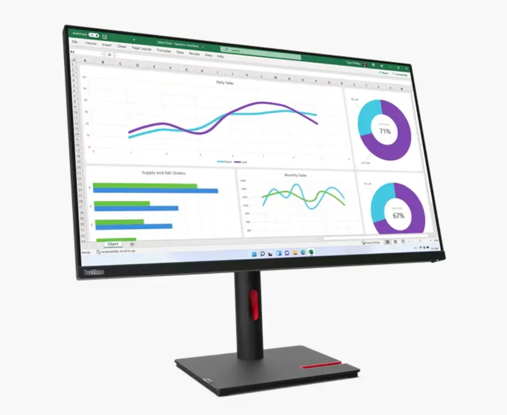 Монитор, Lenovo ThinkVision T32h-30 31.5" IPS, WLED, 16:9, 2560x1440, 4ms, 1000:1, 60Hz, 350 cd/m2, USB-C, HDMI, DP, RJ45, Tilt, Swivel, Pivot, Height Adjust Stand