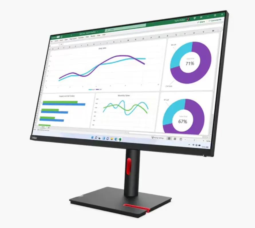 Монитор, Lenovo ThinkVision T32h-30 31.5" IPS, WLED, 16:9, 2560x1440, 4ms, 1000:1, 60Hz, 350 cd/m2, USB-C, HDMI, DP, RJ45, Tilt, Swivel, Pivot, Height Adjust Stand - image 7