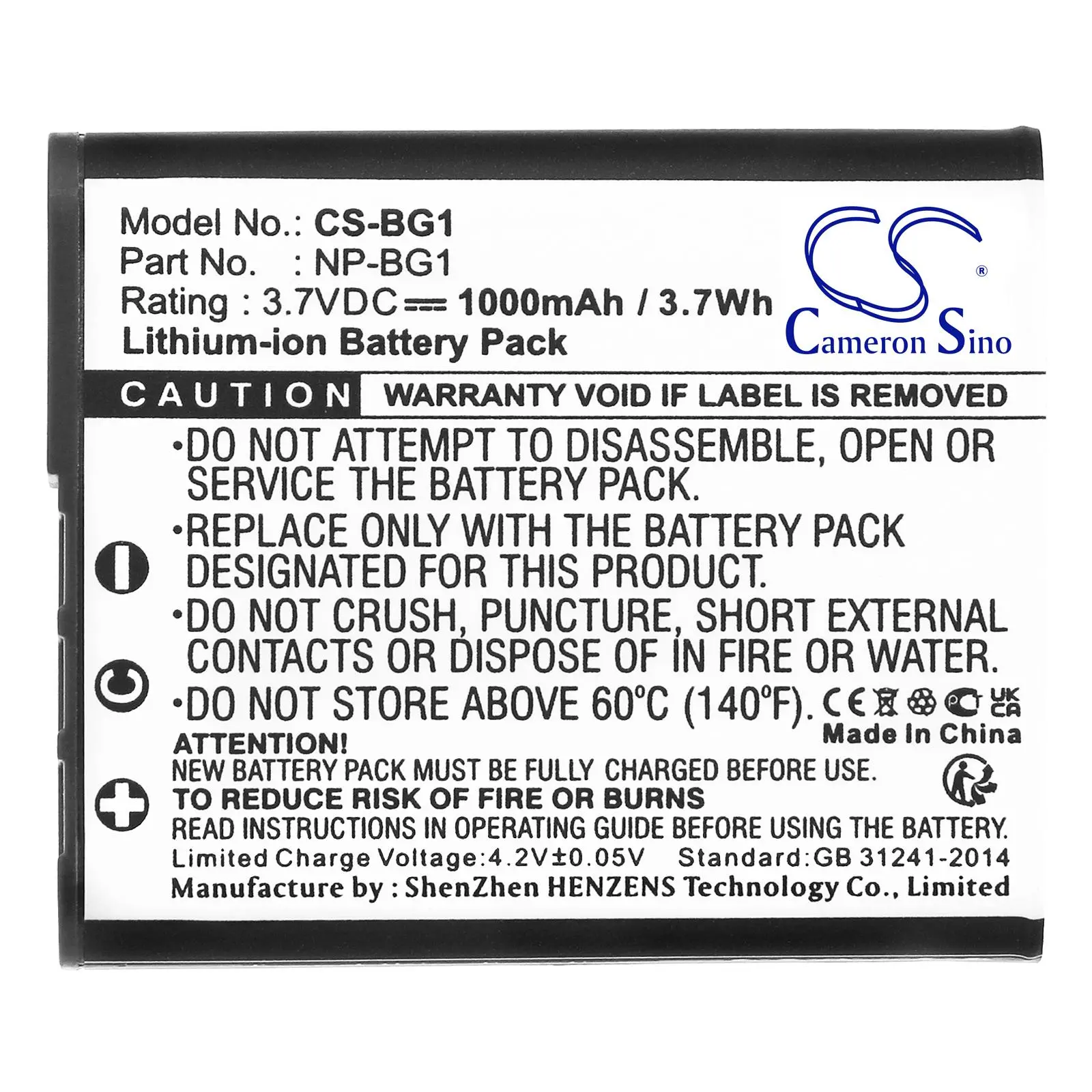 Baterie pentru aparat foto SONY NP-BG1 LiIon 3.7V 1000mAh Cameron Sino
