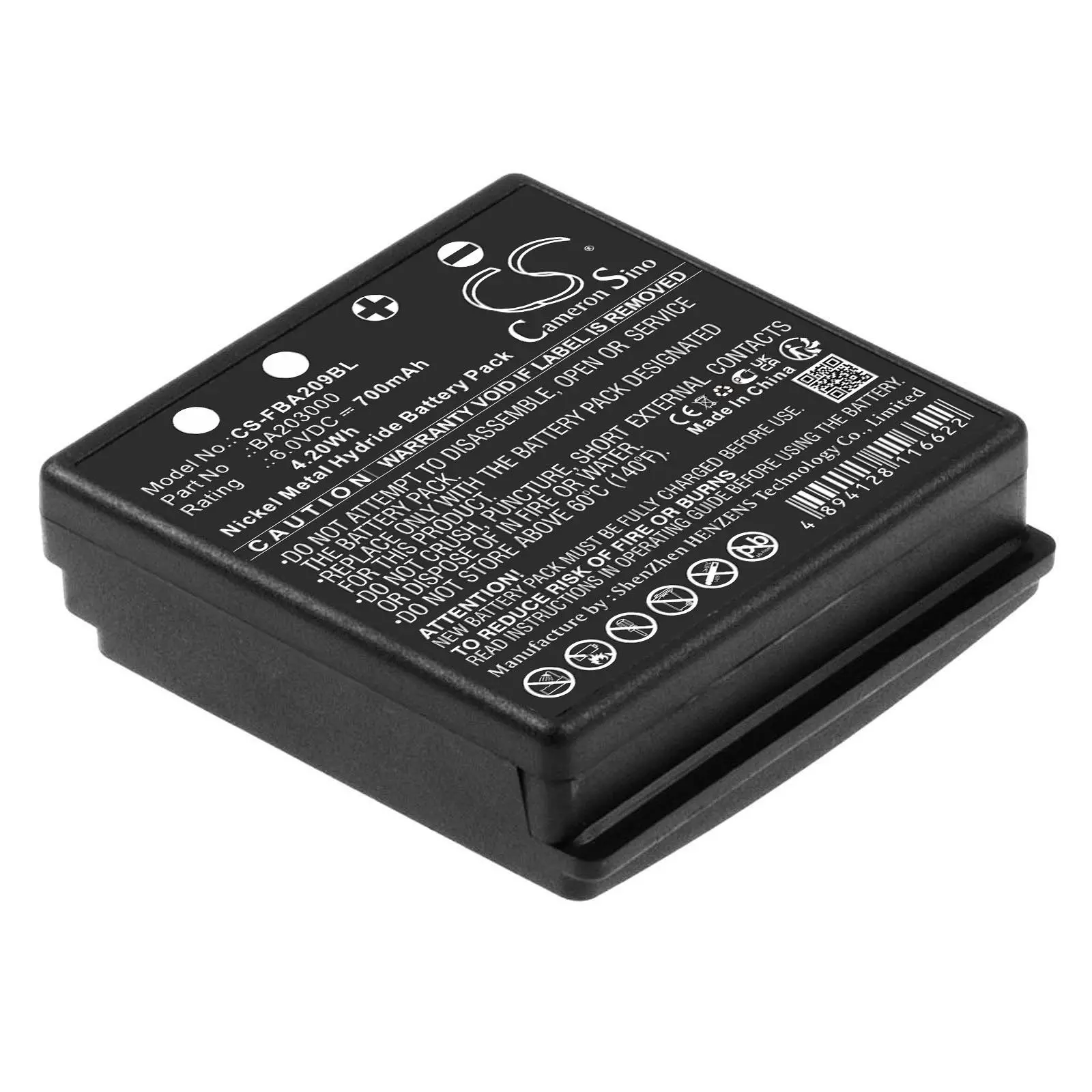 Батерия за дистанционно управление за кран HBC Radiomatic Eco, Micron 4,6 SPECTRUM 1,2 FUB9NM BA209060 NIMH 6V 700mAh черна Cameron Sino - image 1