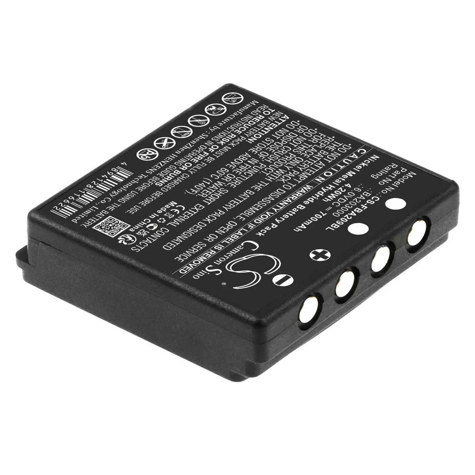 Батерия за дистанционно управление за кран HBC Radiomatic Eco, Micron 4,6 SPECTRUM 1,2 FUB9NM BA209060 NIMH 6V 700mAh черна Cameron Sino - image 2