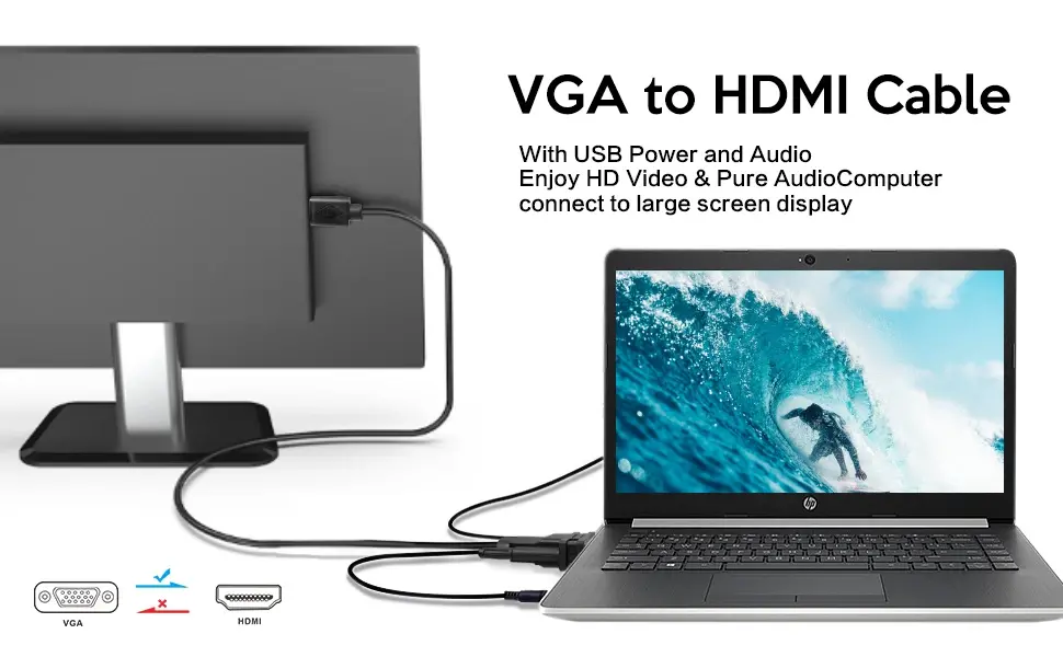 VCom кабел VGA M / HDMI M - CG493A-1.8m - image 6