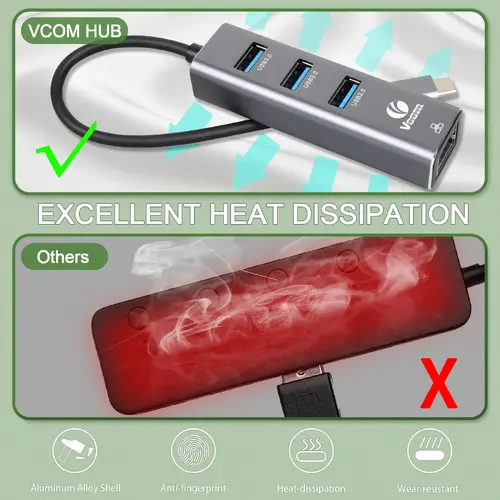 VCom докинг станция Docking USB Type-C to USB3.0 x 3 + LAN - DH311B - image 10