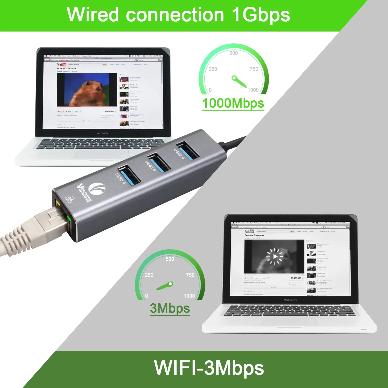 VCom докинг станция Docking USB Type-C to USB3.0 x 3 + LAN - DH311B - image 6