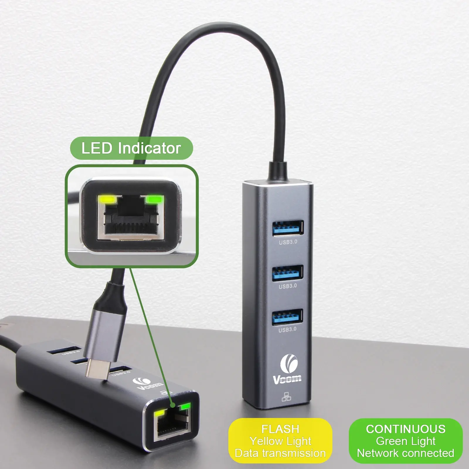 VCom докинг станция Docking USB Type-C to USB3.0 x 3 + LAN - DH311B - image 9