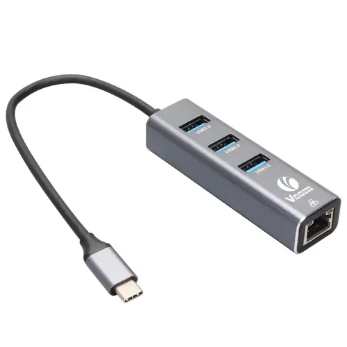 VCom stație de andocare USB Type-C la USB3.0 x 3 + LAN - DH311B - 1