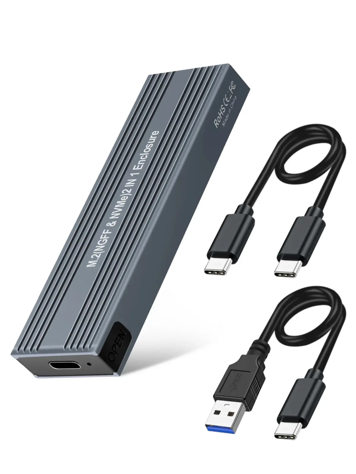 VCom carcasă externă pentru disc Storage Case - M.2 NVMe/SATA/NGFF M/B key - 10Gbps USB3.1 Type-C/A - CU850SN - image 3