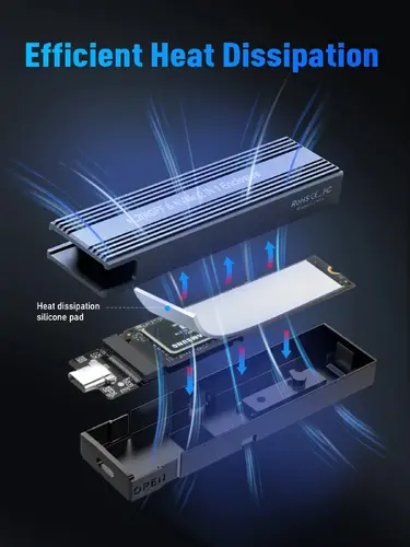 VCom εξωτερική θήκη δίσκου Storage Case - M.2 NVMe/SATA/NGFF M/B key - 10Gbps USB3.1 Type-C/A - CU850SN - 9