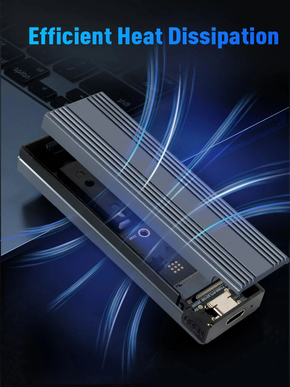 VCom carcasă externă pentru disc - M.2 NVMe M/B key - 10Gbps USB3.1 Type-C/A - CU850N - image 6