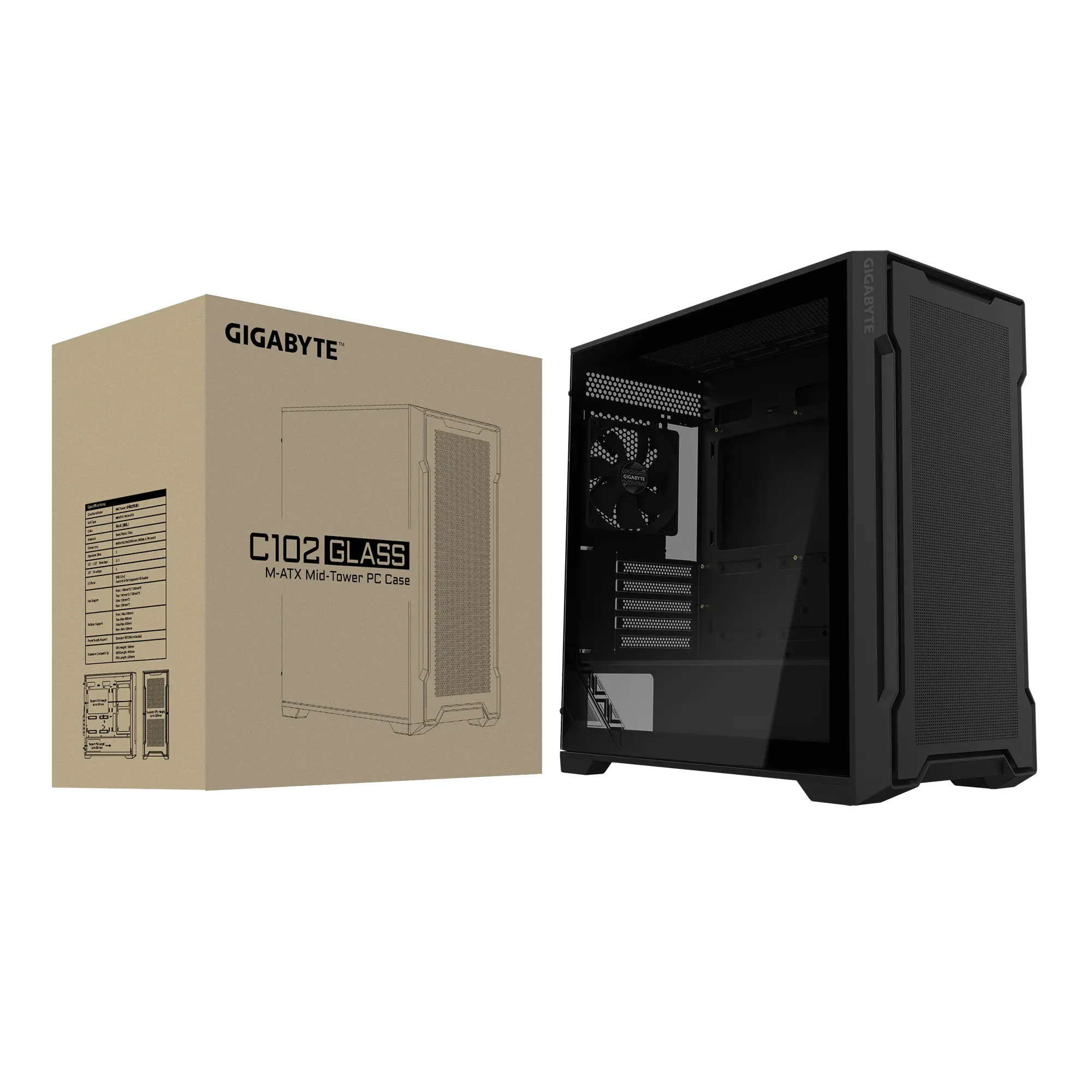 Кутия Gigabyte C102 Glass Black Mid-Tower - image 7