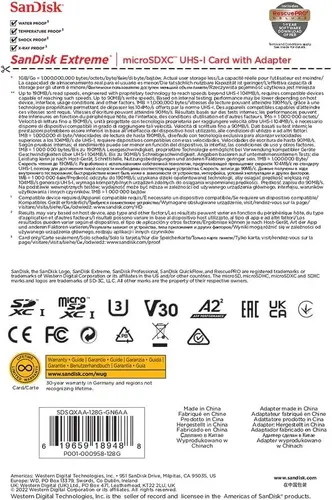 Карта памет SANDISK Extreme microSDXC, 128GB, За Dash Cameras и Drones, SD Adapter - image 4