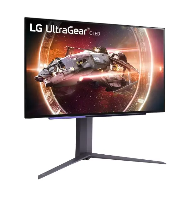 Монитор, LG 27GS95QE-B, 26.5", UltraGear OLED 0.03ms (GtG), AG, QHD (2560x1440), 240Hz, HDR400, 275 cd/m2, 1 500 000:1, 1000cd/m2, DCI-P3 98.5%, USB3.0 (1up/2down), VRR, AMD Free-sync, NVIDIA G-Sync, HDMI, DP, Height Adjustable, Pivot, Tilt, Swive, Headphone Ou - image 1