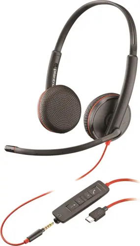HP Poly Blackwire 3225 Στερεοφωνικά ακουστικά USB-C με βύσμα 3.5mm + προσαρμογέας USB-C/A, χύμα - 1