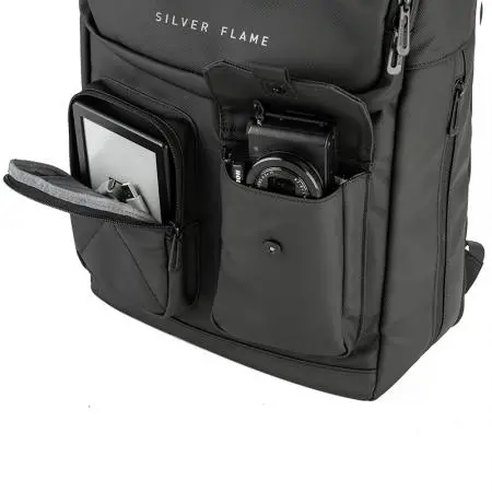 Черна раница за лаптоп Silver Flame - 9
